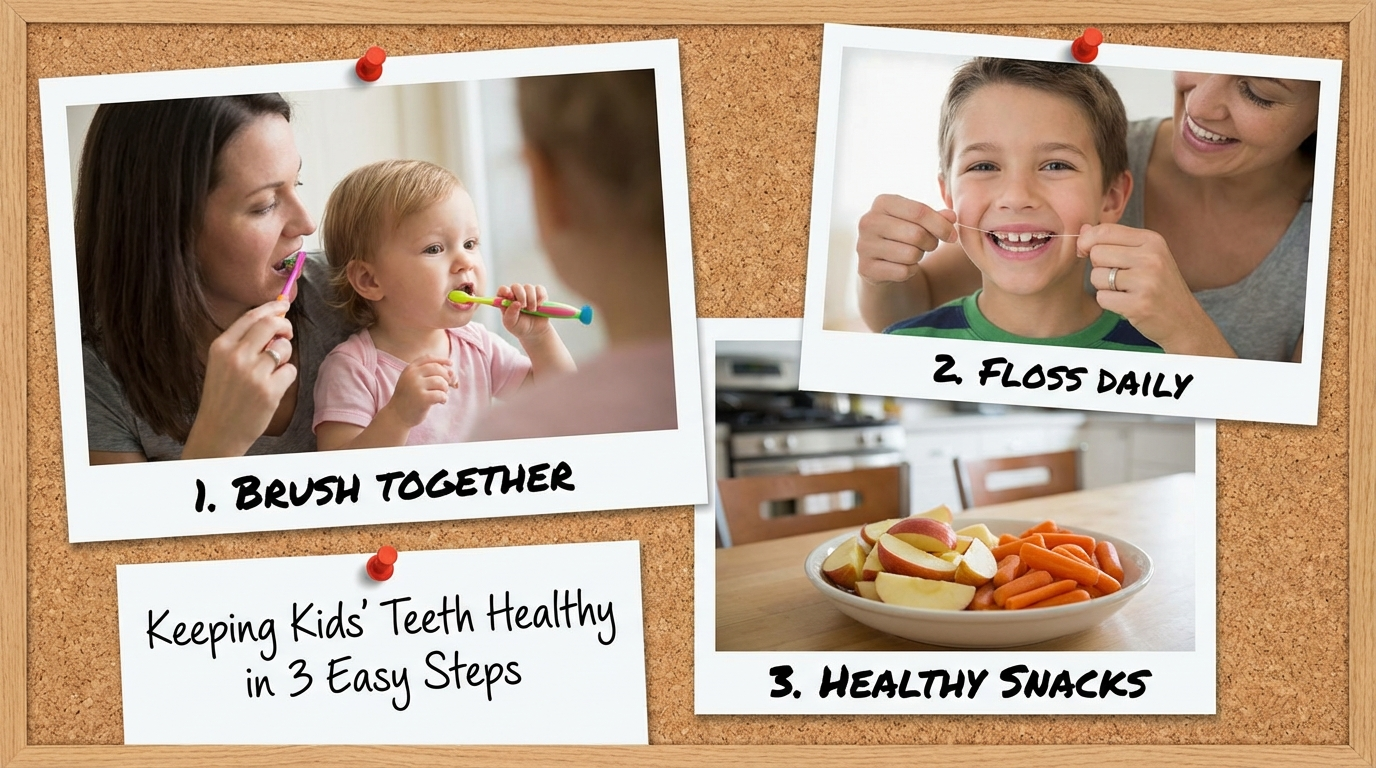 Keeping Kids' Teeth Healthy in 3 Easy Steps